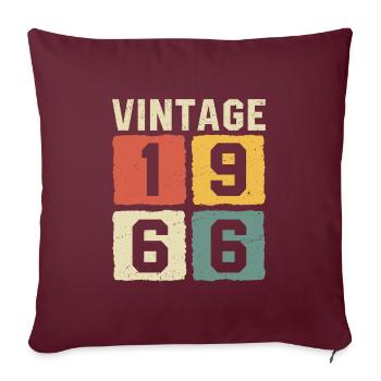 Millésime 1966 Né en 1966 - Housse de coussin décorative 45 x 45 cm - bordeaux - Devant