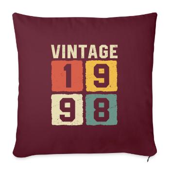 Millésime 1998 Né en 1998 - Housse de coussin décorative 45 x 45 cm - bordeaux - Devant
