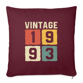 Vintage 1993 Born 1993 - Sofa pillowcase 17,3'' x 17,3'' (45 x 45 cm) - burgundy - Front