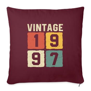 Millésime 1997 Né en 1997 - Housse de coussin décorative 45 x 45 cm - bordeaux - Devant