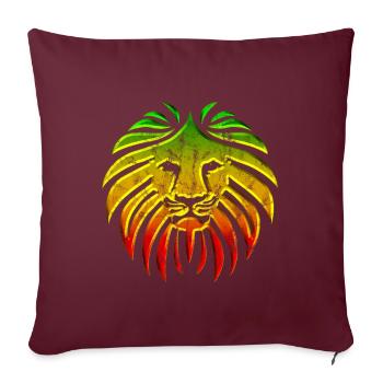 LIKE A LION Reggae Lion Rasta Revolution Musique - Housse de coussin décorative 45 x 45 cm - bordeaux - Devant