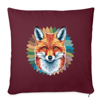 Renard - Illustration - Housse de coussin décorative 45 x 45 cm - bordeaux - Devant