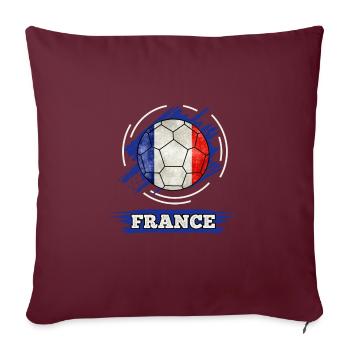 Drapeau du pays de football France - Housse de coussin décorative 45 x 45 cm - bordeaux - Devant