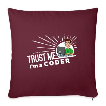 Programmeur - Faites-moi confiance - Housse de coussin décorative 45 x 45 cm - bordeaux - Devant