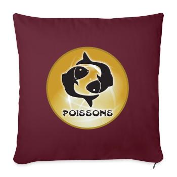 Poissons pix - Housse de coussin décorative 45 x 45 cm - bordeaux - Devant