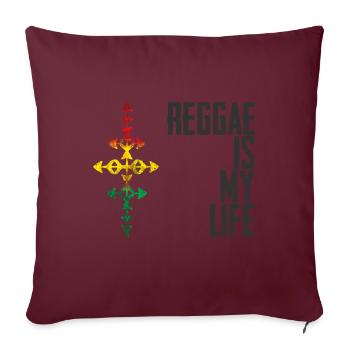 Reggae is my life - Housse de coussin décorative 45 x 45 cm - bordeaux - Devant