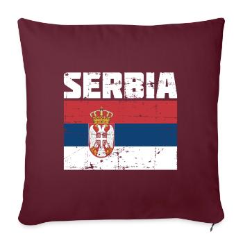 Serbie cadeau drapeau tshirt drapeau Serbie - Housse de coussin décorative 45 x 45 cm - bordeaux - Devant