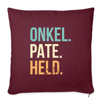 Onkel Pate Held Geschenk - Sofakissenbezug 45 x 45 cm - Burgunderrot - Vorne