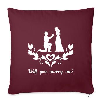 Veux-tu m'épouser cadeau de mariage - Housse de coussin décorative 45 x 45 cm - bordeaux - Devant