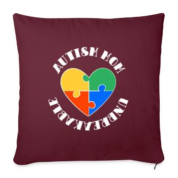 Sensibilisation autiste incassable à maman autiste - Housse de coussin décorative 45 x 45 cm - bordeaux - Devant