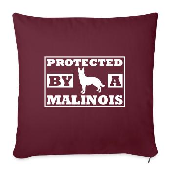 Protected by a malinois Geschenk - Sofakissenbezug 45 x 45 cm - Burgunderrot - Vorne