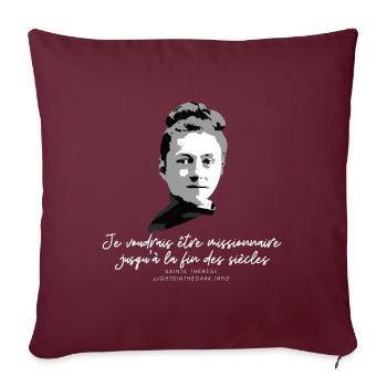 Sainte Therese patronne des missions - Housse de coussin décorative 45 x 45 cm - bordeaux - Devant