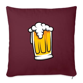 Bierglas Symbol Comic - Sofakissenbezug 45 x 45 cm - Burgunderrot - Vorne