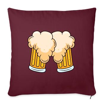 Bierglas Symbol Comic Bière - Housse de coussin décorative 45 x 45 cm - bordeaux - Devant