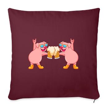 schwein bier party sau team comic - Sofakissenbezug 45 x 45 cm - Burgunderrot - Vorne