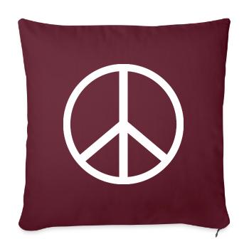 Symbole blanc de paix - Housse de coussin décorative 45 x 45 cm - bordeaux - Devant