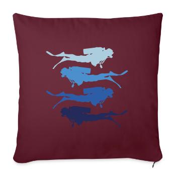 plongeur silhouette - Housse de coussin décorative 45 x 45 cm - bordeaux - Devant