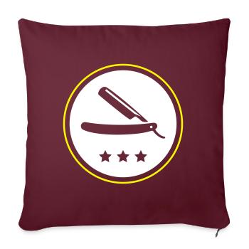 Lame de rasoir barber - Housse de coussin décorative 45 x 45 cm - bordeaux - Devant