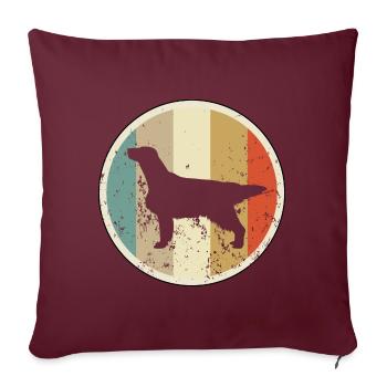 Flat Coated Retriever - Sofakissenbezug 45 x 45 cm - Burgunderrot - Vorne