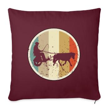 Pferdekutsche Kutsche Kutscher Pferdekarren - Sofakissenbezug 45 x 45 cm - Burgunderrot - Vorne