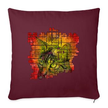Cat colorful - Sofa pillowcase 17,3'' x 17,3'' (45 x 45 cm) - burgundy - Front