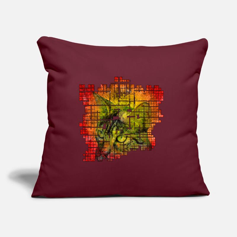 Chat coloré Housse de coussin décorative 45 x 45 cm