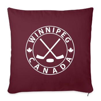 Winnipeg Eishockey - Sofakissenbezug 45 x 45 cm - Burgunderrot - Vorne