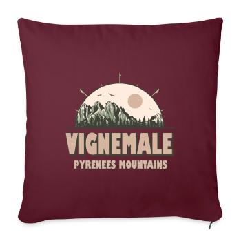 Vignemale Pyrenäen Berge Vintage Wandern Design - Sofakissenbezug 45 x 45 cm - Burgunderrot - Vorne