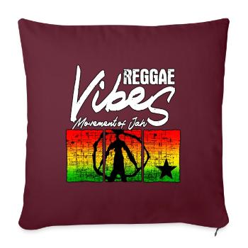 Reggae vibes int. - Sofakissenbezug 45 x 45 cm - Burgunderrot - Vorne