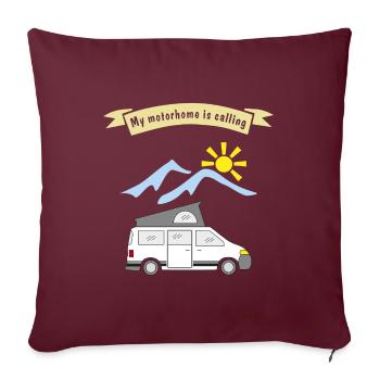 le camping-car appelle - Housse de coussin décorative 45 x 45 cm - bordeaux - Devant