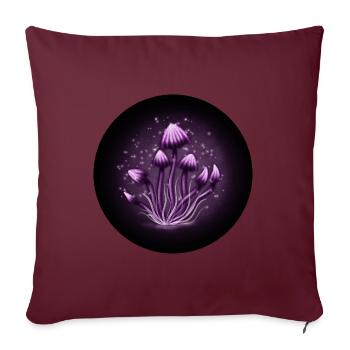 Champignons magiques - Housse de coussin décorative 45 x 45 cm - bordeaux - Devant