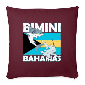 Drapeau des Bahamas Bimini - Housse de coussin décorative 45 x 45 cm - bordeaux - Devant