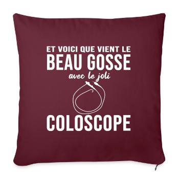 Médicin beau gosse type coloscope drôle cadeau - Housse de coussin décorative 45 x 45 cm - bordeaux - Devant