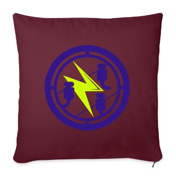 Armoiries de la Guilde des électriciens | Couleurs changeantes - Housse de coussin décorative 45 x 45 cm - bordeaux - Devant