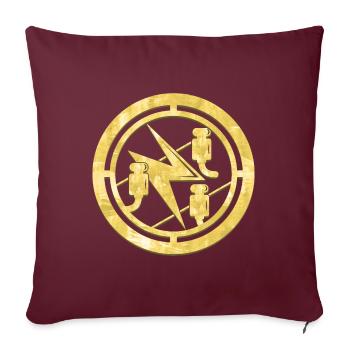 Armoiries de la Guilde des électriciens Logo Or - Housse de coussin décorative 45 x 45 cm - bordeaux - Devant