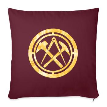 Dachdecker Zunft Logo Wappen Gold - Sofakissenbezug 45 x 45 cm - Burgunderrot - Vorne