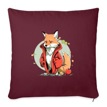 Zulo der Fuchs - Sofakissenbezug 45 x 45 cm - Burgunderrot - Vorne