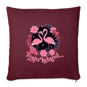 Chemise Flamingo pour les amis romantiques de vacances - Housse de coussin décorative 45 x 45 cm - bordeaux - Devant