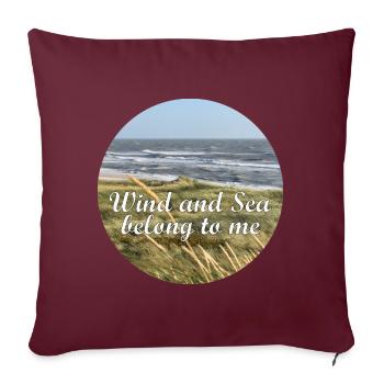 Le vent et la mer, m’appartiennent - Housse de coussin décorative 45 x 45 cm - bordeaux - Devant