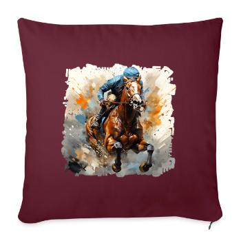 Le sport des courses de chevaux a une longue tradition - Housse de coussin décorative 45 x 45 cm - bordeaux - Devant