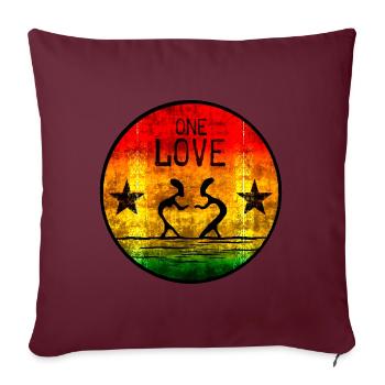 one love reggae 2 - Sofakissenbezug 45 x 45 cm - Burgunderrot - Vorne