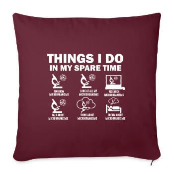 Ce que je fais pendant mon temps libre Microbiologie - Housse de coussin décorative 45 x 45 cm - bordeaux - Devant