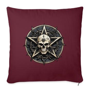 Skull with pentagram in gothic style - Sofa pillowcase 17,3'' x 17,3'' (45 x 45 cm) - burgundy - Front