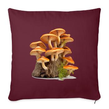 La cueillette des champignons a une longue tradition - Housse de coussin décorative 45 x 45 cm - bordeaux - Devant
