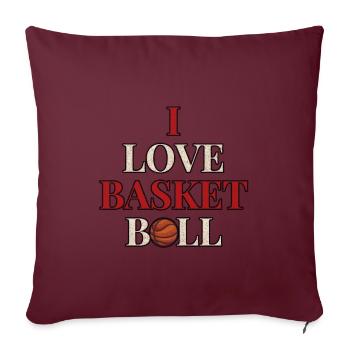 J’adore le Basketball Grunge - Housse de coussin décorative 45 x 45 cm - bordeaux - Devant