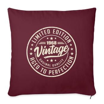 Vintage 1968 Cadeau 1968 Anniversaire Rétro 1968 - Housse de coussin décorative 45 x 45 cm - bordeaux - Devant