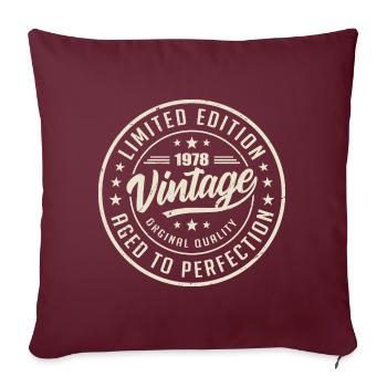 Jahrgang 1978 Geschenk 1978 Retro Geburtstag 1978 - Sofakissenbezug 45 x 45 cm - Burgunderrot - Vorne