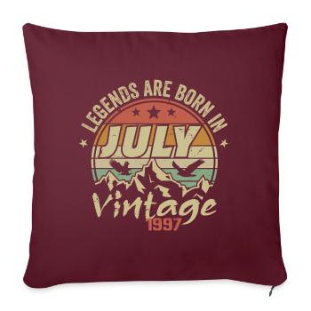 Anniversaire Millésime - Fabriqué en Juillet 1997 - Housse de coussin décorative 45 x 45 cm - bordeaux - Devant