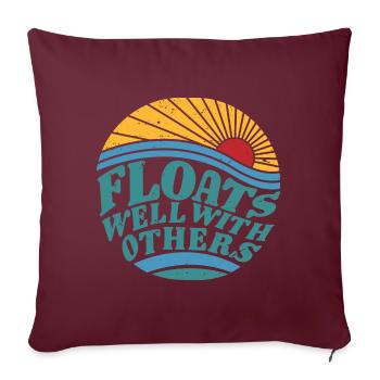 Summer River schwimmt gut mit anderen Float Trip - Sofakissenbezug 45 x 45 cm - Burgunderrot - Vorne