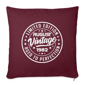 Août 1982 Cadeau D’anniversaire Vintage 1982 Août - Housse de coussin décorative 45 x 45 cm - bordeaux - Devant